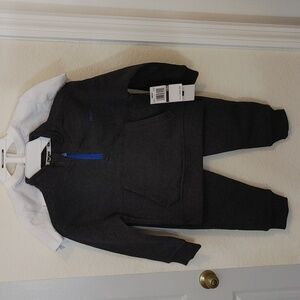 DKNY 3PC boy's shirt and sweat suit set. Size 18 m NWT.